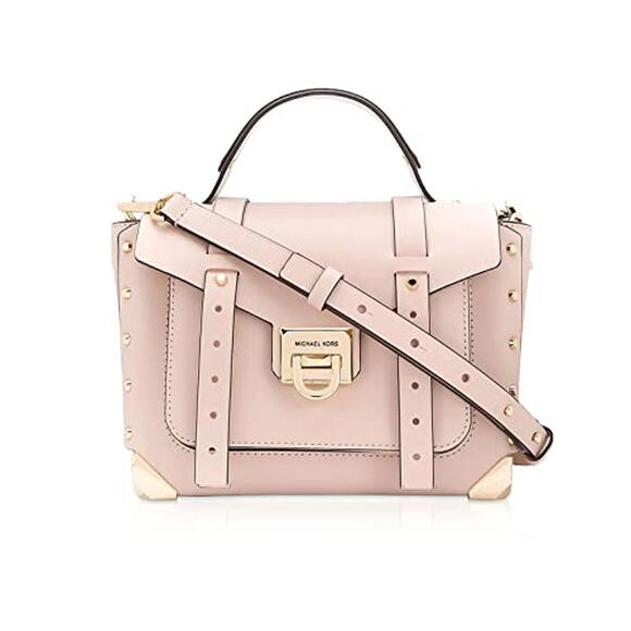 NWT Michael Kors Women's Manhattan Top Handle Satchel Handbag, Powder Blush-OS - Picture 1 of 5